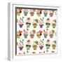 Cupcakes Pattern-TashaNatasha-Framed Art Print