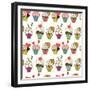 Cupcakes Pattern-TashaNatasha-Framed Premium Giclee Print