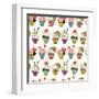 Cupcakes Pattern-TashaNatasha-Framed Art Print