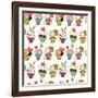 Cupcakes Pattern-TashaNatasha-Framed Art Print