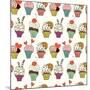 Cupcakes Pattern-TashaNatasha-Mounted Art Print