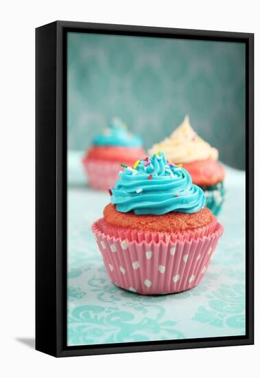 Cupcakes-pink candy-Framed Stretched Canvas