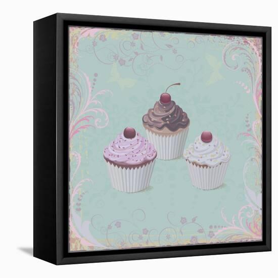 Cupcakes-Milovelen-Framed Stretched Canvas