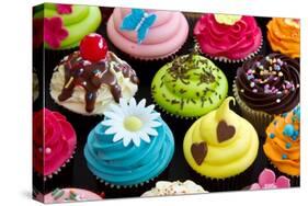 Cupcakes-Ruth Black-Stretched Canvas