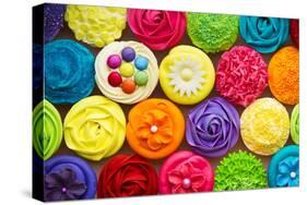 Cupcakes-Ruth Black-Stretched Canvas