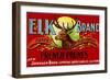 Cupertino, California, Elk Brand French Prunes Label-Lantern Press-Framed Art Print