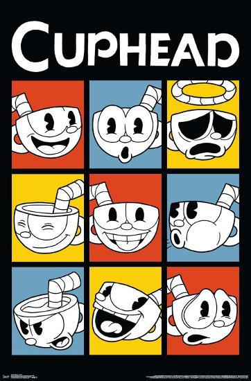 CUPHEAD - FACES-null-Lamina Framed Poster