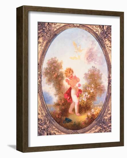 Cupid Among Roses, or Love the Sentinel, C.1775-Jean-Honore Fragonard-Framed Giclee Print