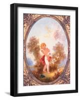 Cupid Among Roses, or Love the Sentinel, C.1775-Jean-Honore Fragonard-Framed Giclee Print