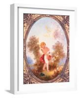 Cupid Among Roses, or Love the Sentinel, C.1775-Jean-Honore Fragonard-Framed Giclee Print