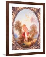 Cupid Among Roses, or Love the Sentinel, C.1775-Jean-Honore Fragonard-Framed Giclee Print