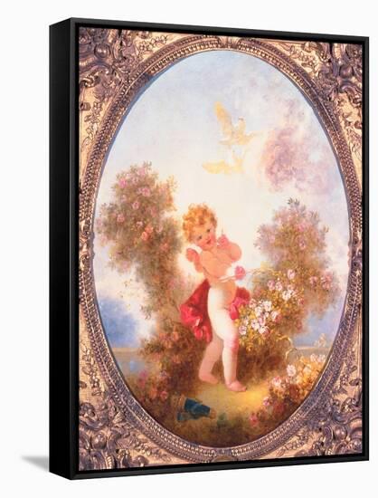 Cupid Among Roses, or Love the Sentinel, C.1775-Jean-Honore Fragonard-Framed Stretched Canvas