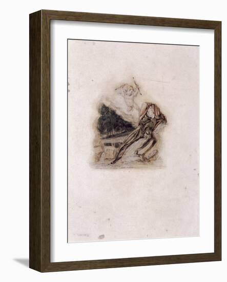 Cupid and Lover Lamenting the Death of a Loved One, C1802-C1857-Thomas Uwins-Framed Giclee Print