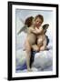 Cupid and Psyche as Children, (The First Kis), 1890-William-Adolphe Bouguereau-Framed Giclee Print