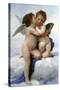 Cupid and Psyche as Children, (The First Kis), 1890-William-Adolphe Bouguereau-Stretched Canvas