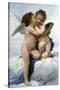 Cupid and Psyche as Children, (The First Kis), 1890-William-Adolphe Bouguereau-Stretched Canvas