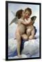 Cupid and Psyche as Children, (The First Kis), 1890-William-Adolphe Bouguereau-Framed Giclee Print