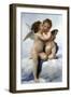 Cupid and Psyche as Children, (The First Kis), 1890-William-Adolphe Bouguereau-Framed Giclee Print