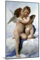 Cupid and Psyche as Children, (The First Kis), 1890-William-Adolphe Bouguereau-Mounted Giclee Print