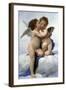 Cupid and Psyche as Children, (The First Kis), 1890-William-Adolphe Bouguereau-Framed Giclee Print