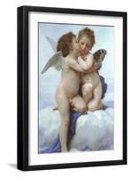 Cupid and Psyche as Infants-William Adolphe Bouguereau-Framed Art Print