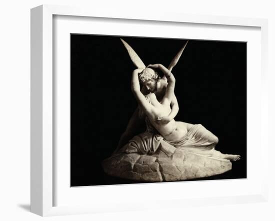 Cupid and Psyche by Antonio Canova-null-Framed Photographic Print