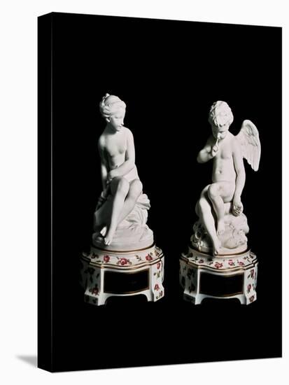 Cupid and Psyche, Sevres Porcelain Group, 1758-Etienne-Maurice Falconet-Stretched Canvas