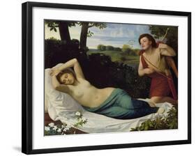 Cupid and Psyche-Alphonse Legros-Framed Giclee Print