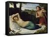 Cupid and Psyche-Alphonse Legros-Framed Stretched Canvas