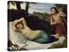 Cupid and Psyche-Alphonse Legros-Stretched Canvas