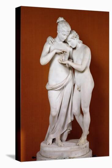 Cupid and Psyche-Antonio Canova-Stretched Canvas