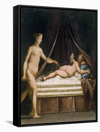 Cupid and Psyche-Bernardo Castello-Framed Stretched Canvas