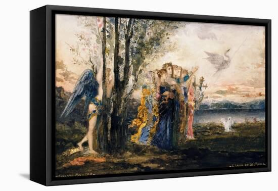 Cupid and the Muses-Gustave Moreau-Framed Stretched Canvas