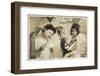 Cupid as Postman Delivers a 'tender Message' to a Young Lady-null-Framed Photographic Print