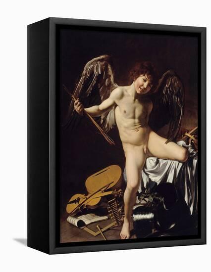 Cupid as Victor, Ca 1601-Caravaggio-Framed Stretched Canvas