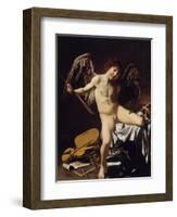 Cupid as Victor, Ca 1601-Caravaggio-Framed Giclee Print