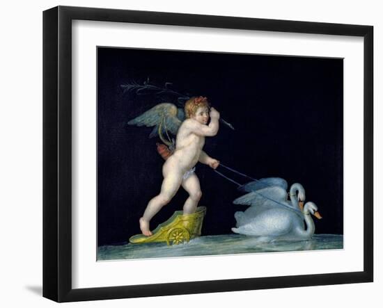 Cupid Being Led by a Pair of Swans-Michelangelo Maestri-Framed Giclee Print