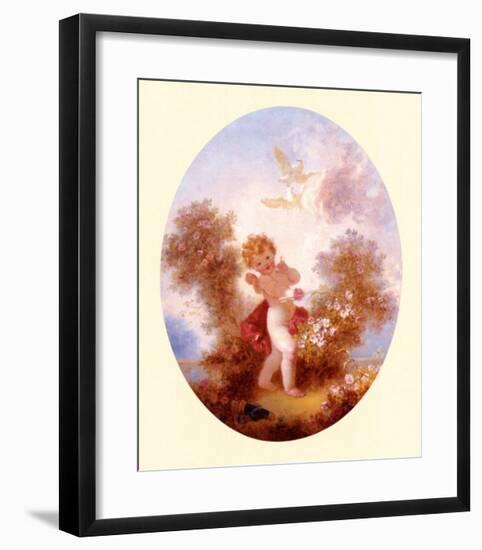 Cupid Between Roses-Jean-Honoré Fragonard-Framed Art Print