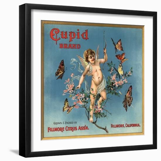 Cupid Brand - Fillmore, California - Citrus Crate Label-Lantern Press-Framed Art Print