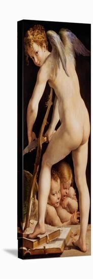 Cupid Carving a Bow, 1533/34-Parmigianino-Stretched Canvas