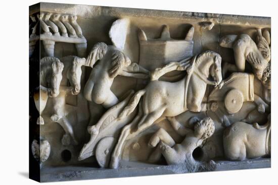 Cupid Charioteers Racing at Circus, Relief from Sarcophagus BC-null-Stretched Canvas