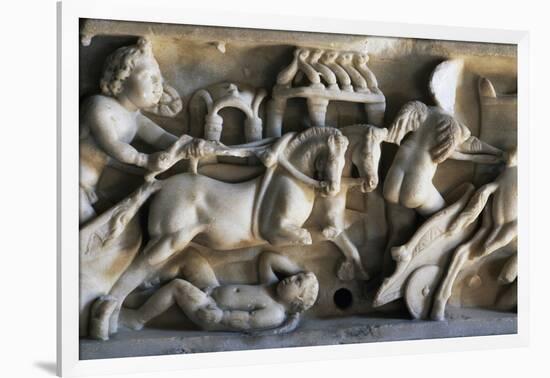 Cupid Charioteers Racing at Circus, Relief from Sarcophagus BC-null-Framed Giclee Print