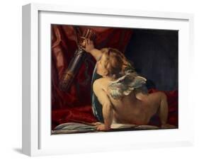 Cupid (Cut from a Larger Picture)-Giulio Cesare Procaccini-Framed Giclee Print