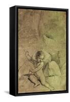 Cupid drawing an Arrow from a Quiver, in a Landscape-null-Framed Stretched Canvas