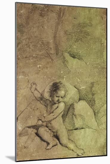 Cupid drawing an Arrow from a Quiver, in a Landscape-null-Mounted Giclee Print