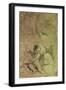 Cupid Drawing an Arrow from a Quiver, in a Landscape-Guercino (Giovanni Francesco Barbieri)-Framed Giclee Print