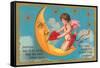 Cupid Feeding Heart to Moon-null-Framed Stretched Canvas