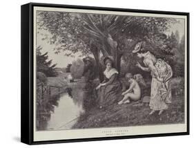 Cupid Fishing-George Adolphus Storey-Framed Stretched Canvas