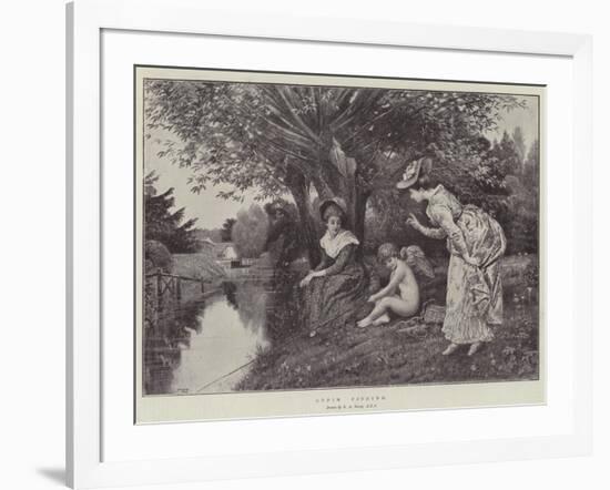 Cupid Fishing-George Adolphus Storey-Framed Giclee Print