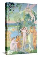 Cupid in Flight Is Struck by the Beauty of Psyche, 1908-Maurice Denis-Stretched Canvas